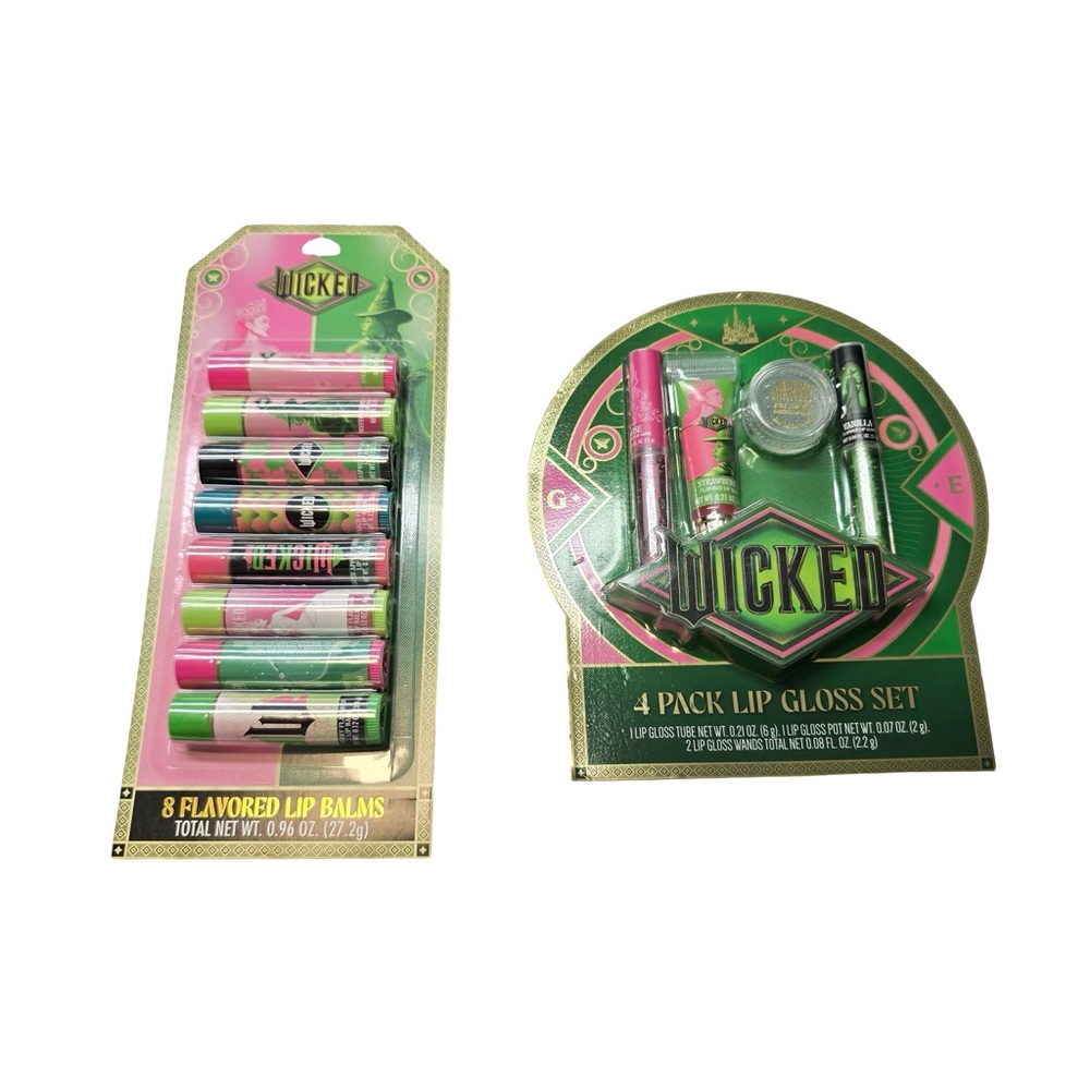Wicked Lip Balm & Lip Gloss Bundle 12-Piece Gift‎ Set Universal Studios